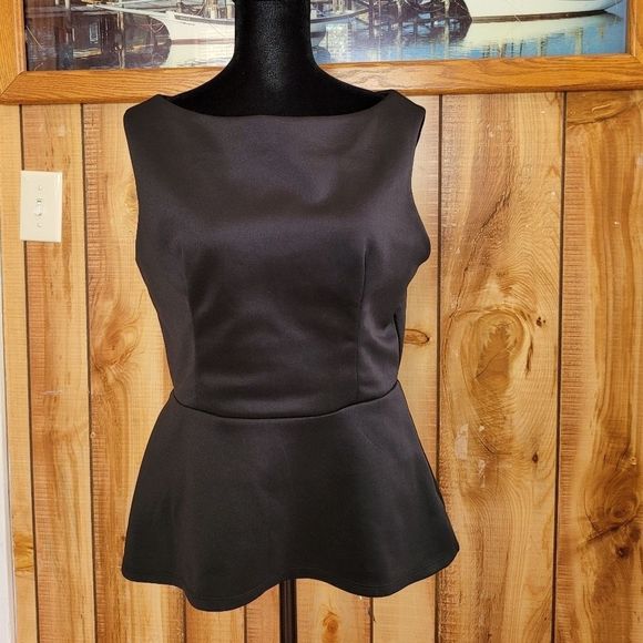 𝅺Bisou Bisou Black Peplum Blouse - Picture 2 of 7